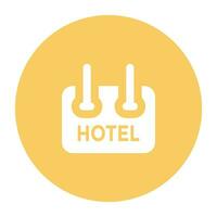 hotell tjänster platt cirkulär ikon vektor