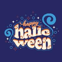 farbig glücklich Halloween Beschriftung Hintergrund Vektor