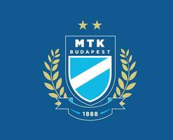 mtk budapest klubb logotyp symbol ungern liga fotboll abstrakt design vektor illustration med blå bakgrund