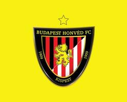 budapest honved fc klubb logotyp symbol ungern liga fotboll abstrakt design vektor illustration med gul bakgrund