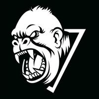 detaljerad enfärgad gorilla logotyp vektor illustration konstverk