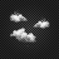 realistische flauschige Wolke isoliertes Set vektor