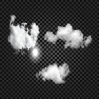 uppsättning genomskinliga realistiska moln. vektor