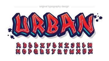 rote moderne Graffiti-Typografie vektor