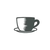årgång retro kaffe råna kopp ikon illustration för Kafé bar logotyp design vektor