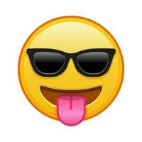 Gesicht mit Zunge und Sonnenbrille groß Größe von Gelb Emoji Lächeln vektor