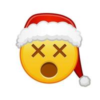 Weihnachten Gesicht mit durchgestrichen Augen groß Größe von Gelb Emoji Lächeln vektor