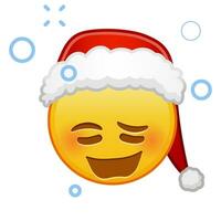 jul vimsig ansikte stor storlek av gul emoji leende vektor