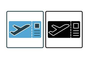 Einsteigen bestehen Symbol. Symbol verbunden zu Flughafen. geeignet zum Netz Seite? ˅ Design, Anwendung, Benutzer Schnittstellen, druckbar usw. solide Symbol Stil. einfach Vektor Design editierbar