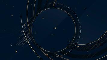 Innovation dunkel Blau Hintergrund mit Luxus Kreis, Astronomie Grafik vektor