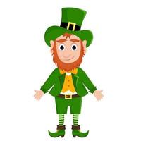 Kobold in einem grünen Anzug und Hut. Illustration für St. Patrick's Day. vektor