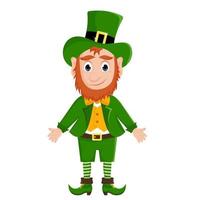 leprechaun i en grön kostym och hatt. illustration för St. Patrick's Day. vektor