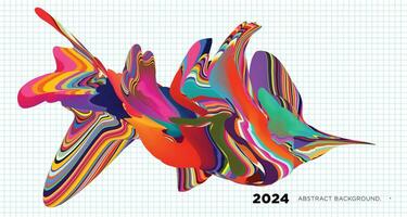 Vektor Illustration bunt Flüssigkeit und Flüssigkeit abstrakt zum Banner Vorlage 2024