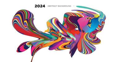 vektor illustration färgrik flytande och vätska abstrakt för baner mall 2024
