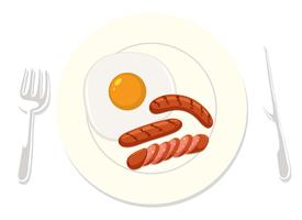 Ein amerikanisches Frühstück auf weißem Hintergrund vektor