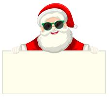 Santa med solglasögon med pappersbit vektor