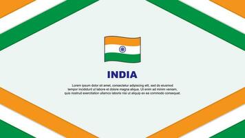 Indien flagga abstrakt bakgrund design mall. Indien oberoende dag baner tecknad serie vektor illustration. Indien mall
