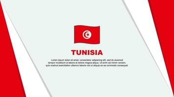 Tunesien Flagge abstrakt Hintergrund Design Vorlage. Tunesien Unabhängigkeit Tag Banner Karikatur Vektor Illustration. Tunesien Flagge