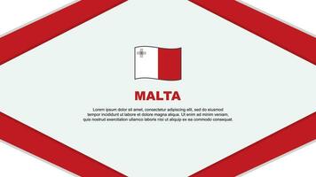 Malta Flagge abstrakt Hintergrund Design Vorlage. Malta Unabhängigkeit Tag Banner Karikatur Vektor Illustration. Malta Vorlage