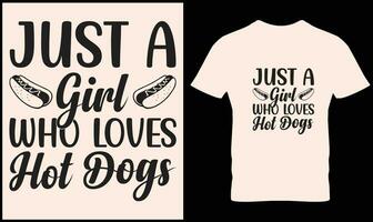 Hotdog T-Shirt Design Vektor Grafik.