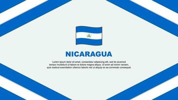 Nicaragua Flagge abstrakt Hintergrund Design Vorlage. Nicaragua Unabhängigkeit Tag Banner Karikatur Vektor Illustration. Nicaragua Vorlage