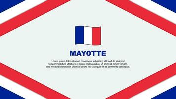 Mayotte Flagge abstrakt Hintergrund Design Vorlage. Mayotte Unabhängigkeit Tag Banner Karikatur Vektor Illustration. Vorlage