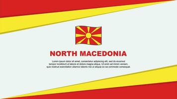 Norden Mazedonien Flagge abstrakt Hintergrund Design Vorlage. Norden Mazedonien Unabhängigkeit Tag Banner Karikatur Vektor Illustration. Norden Mazedonien Design