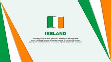 Irland Flagge abstrakt Hintergrund Design Vorlage. Irland Unabhängigkeit Tag Banner Karikatur Vektor Illustration. Irland Flagge