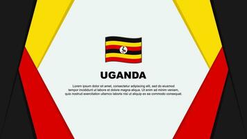 Uganda Flagge abstrakt Hintergrund Design Vorlage. Uganda Unabhängigkeit Tag Banner Karikatur Vektor Illustration. Uganda Hintergrund