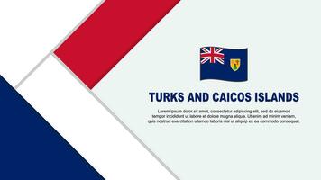 turkar och caicos öar flagga abstrakt bakgrund design mall. turkar och caicos öar oberoende dag baner tecknad serie vektor illustration. illustration