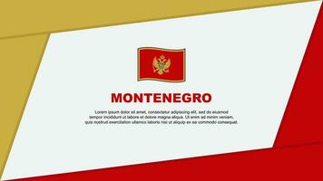 Montenegro Flagge abstrakt Hintergrund Design Vorlage. Montenegro Unabhängigkeit Tag Banner Karikatur Vektor Illustration. Montenegro Banner