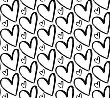 Grunge handgezeichnete Herzen nahtlose Muster. strukturierter Hintergrund. vektor