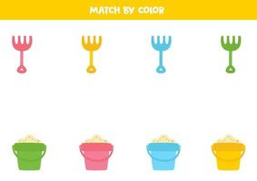 Farbanpassungsspiel für Kinder im Vorschulalter. Match-Rechen. vektor