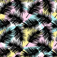 Nahtloses exotisches Muster mit tropischen Palmblättern auf geometrischem Hintergrund. vektor