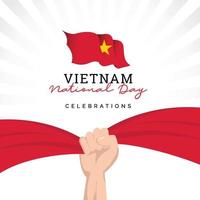 Vietnam-Flagge. Feierlichkeiten zum Unabhängigkeitstag. Banner-Vorlage. vektor