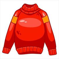 warme Kleidung. süßer roter pullover für frauen. Herbstkleidung. vektor