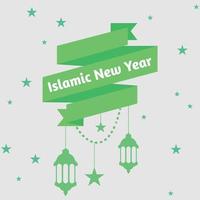 hälsning islamiskt nytt år 2021 bakgrundsmall vektor