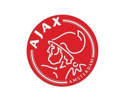 ajax amsterdam klubb symbol logotyp nederländerna eredivisie liga fotboll abstrakt design vektor illustration