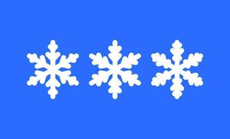 snöflinga vinter- uppsättning av vit isolerat ikoner silhuett på blå bakgrund vektor