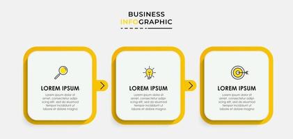 infographic design affärsmall med ikoner och 3 alternativ eller steg vektor