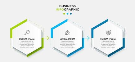 infographic design affärsmall med ikoner och 3 alternativ eller steg vektor