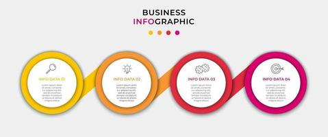 Infografik-Design-Vorlagenvektor mit Symbolen und 4 Optionen oder Schritten vektor