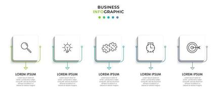 infographic design affärsmall med ikoner och 5 alternativ eller steg vektor