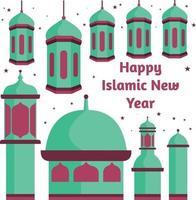 Gruß islamisches neues Jahr 2021 Hintergrundvorlage vektor
