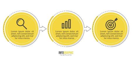 Business-Infografik-Vorlage mit 3 Schritten vektor