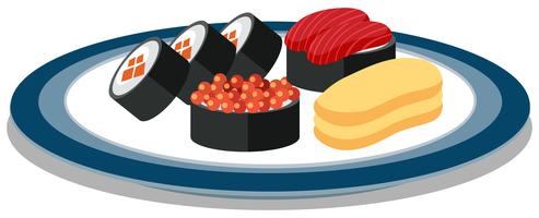 Eine Reihe von japanischen Sushi vektor