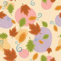 Herbst saisonal Muster Hintergrund mit Blätter Vektor