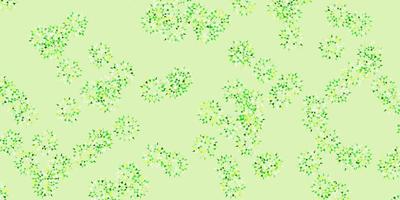 hellgrünes, gelbes Vektor-Gekritzelmuster mit Blumen. vektor