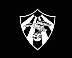 valur reykjavik klubb logotyp symbol vit island liga fotboll abstrakt design vektor illustration med svart bakgrund