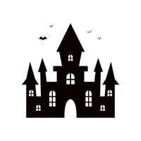 Halloween Schloss Symbol. Grusel Haus Gebäude Schloss. isoliert Vektor Illustration.